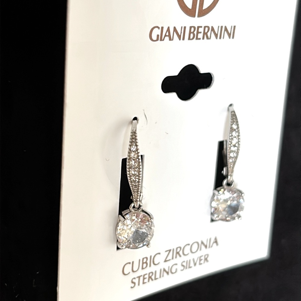 NWT Giani Bernini Cubic Zirconia Sterling Silver Drop Earrings - Picture 5 of 9